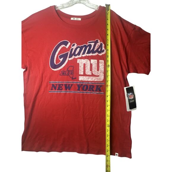 NWT ‘47 NFL New York Giants Racer Red Go Big Blue Women’s T-Shirt Sz L - Picture 9 of 11